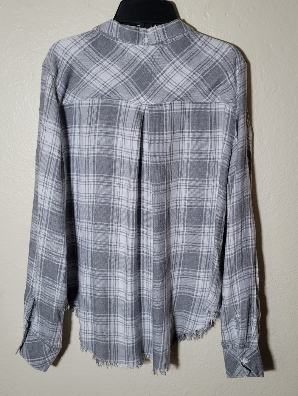 Cloth & Stone Anthropologie | Plaid Frayed Hem Button Down Shirt Preppy Edgy S - Picture 5 of 6